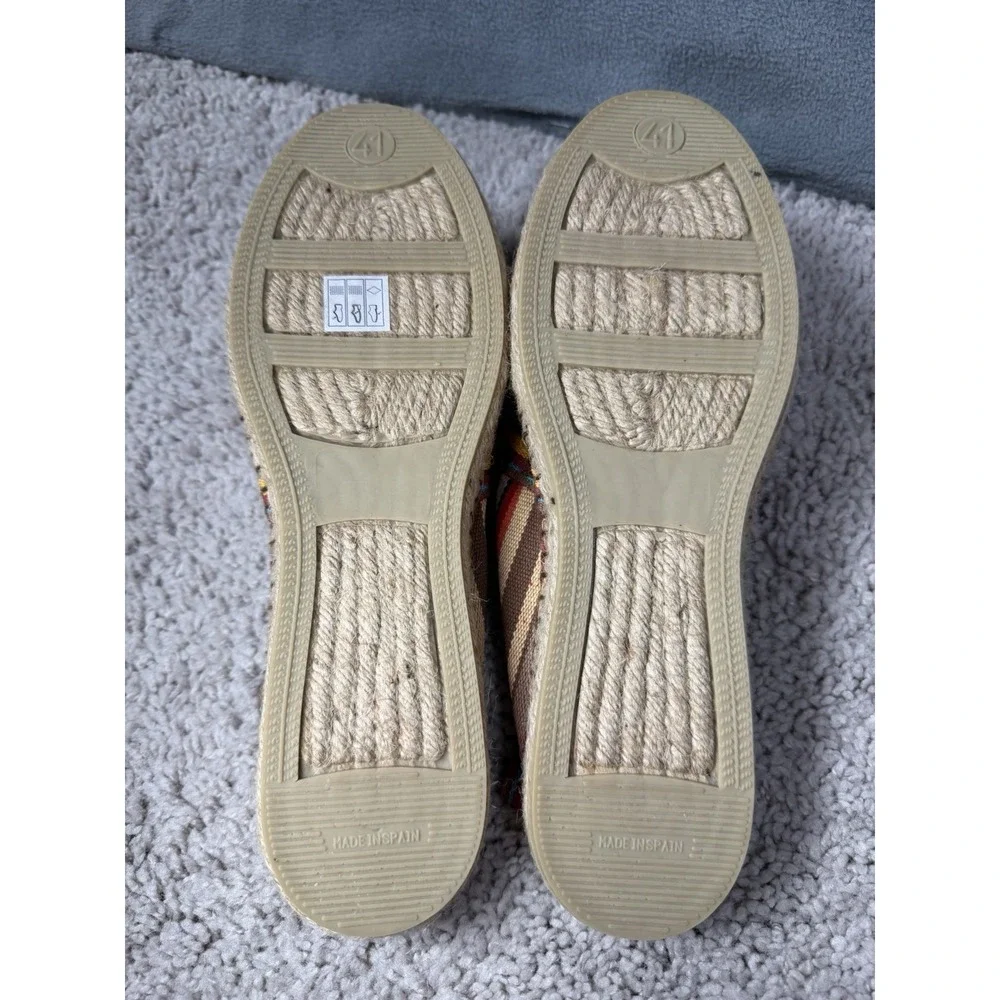 Diego's Authentic Red Striped Espadrilles Shoes Made In Spain Size 41/8‎ Boho